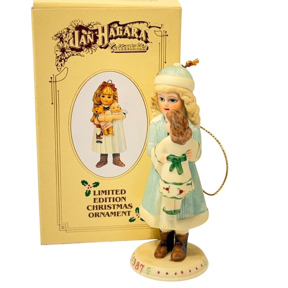 Jan Hagara 1987 Holly Limited Edition Christmas Ornament Royal Orleans Porcelain